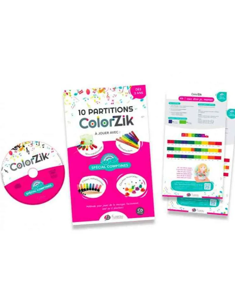 Fuzeau Colorzik comptine - - apprendre la musique Discount