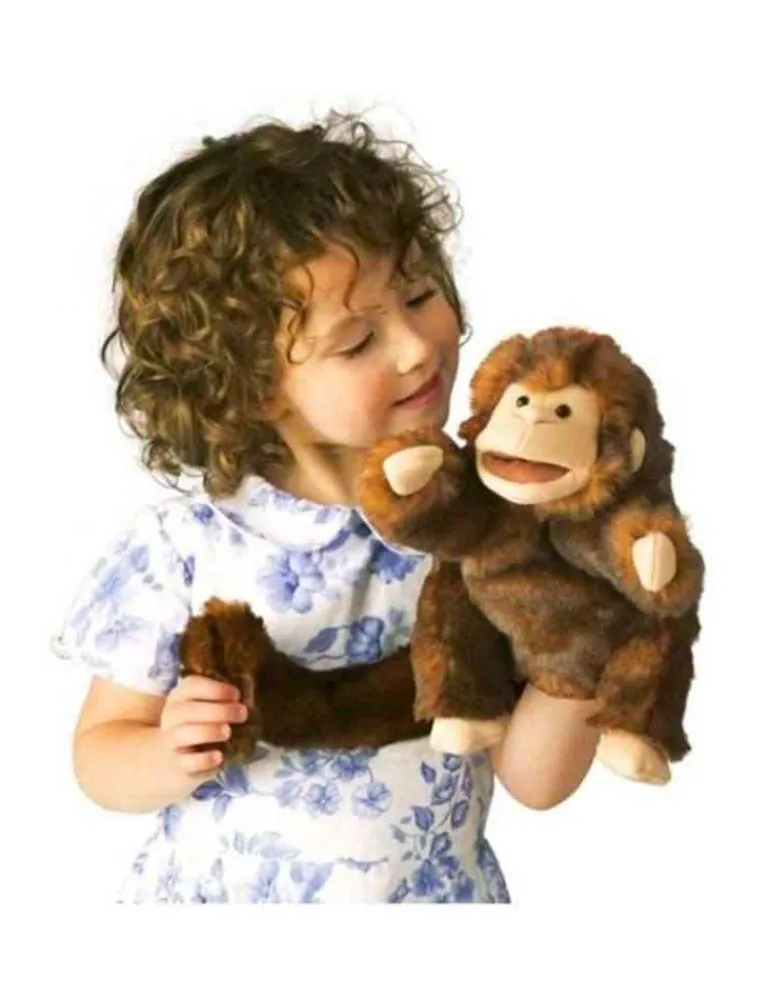Folkmanis Peluche Singe brun marionnette New