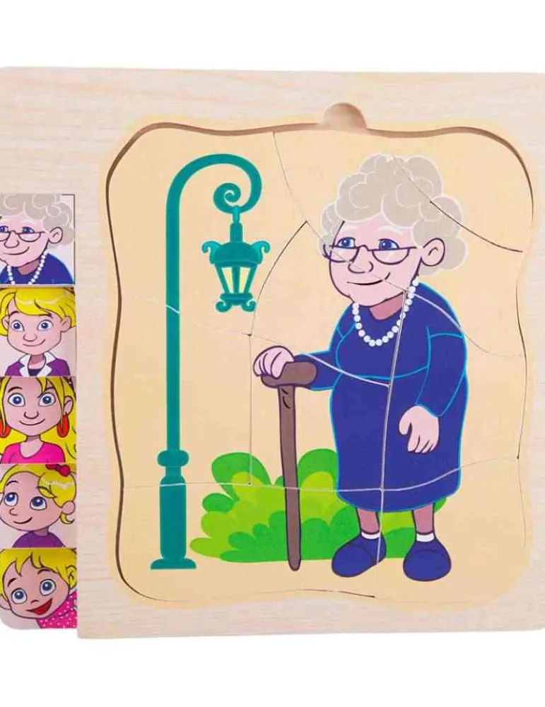 Small Foot Puzzle à étage en bois - La vie de grand mère - Cheap