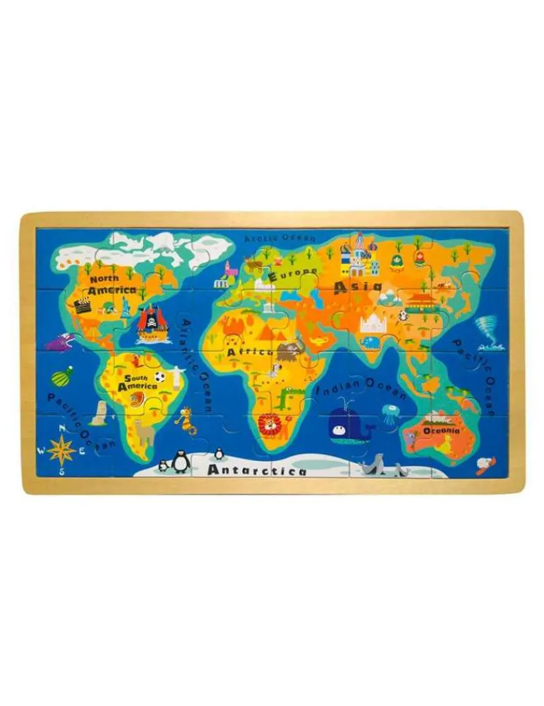 Small Foot Puzzle carte du monde en bois - Store
