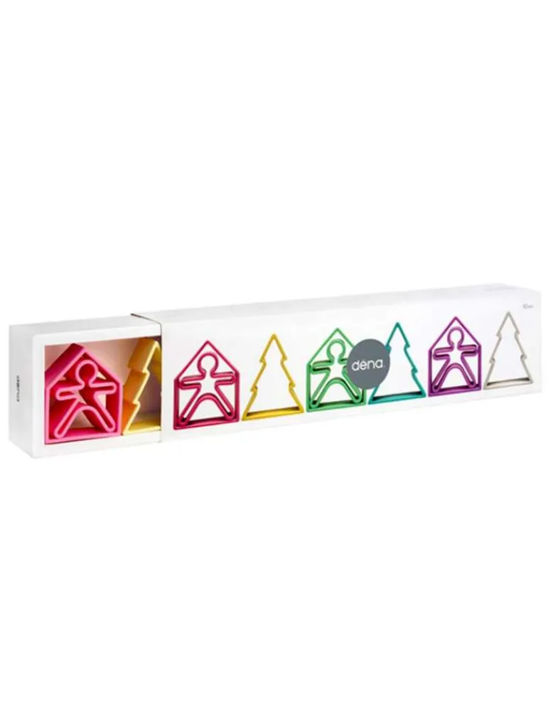 DENA Set maisons sapins enfants Pastel Best